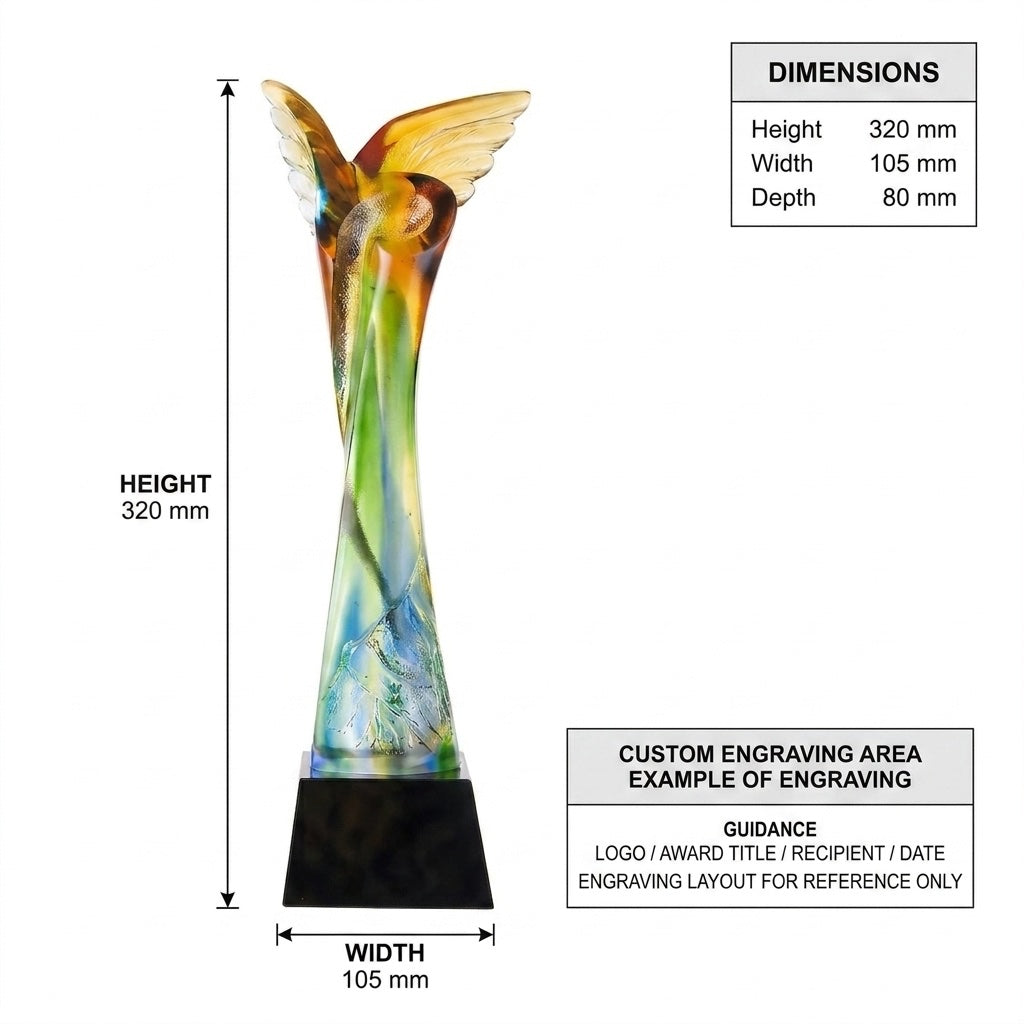 JB-1126 凌云-十五周年 / Soaring — 15th Anniversary — dimensions and engraving area