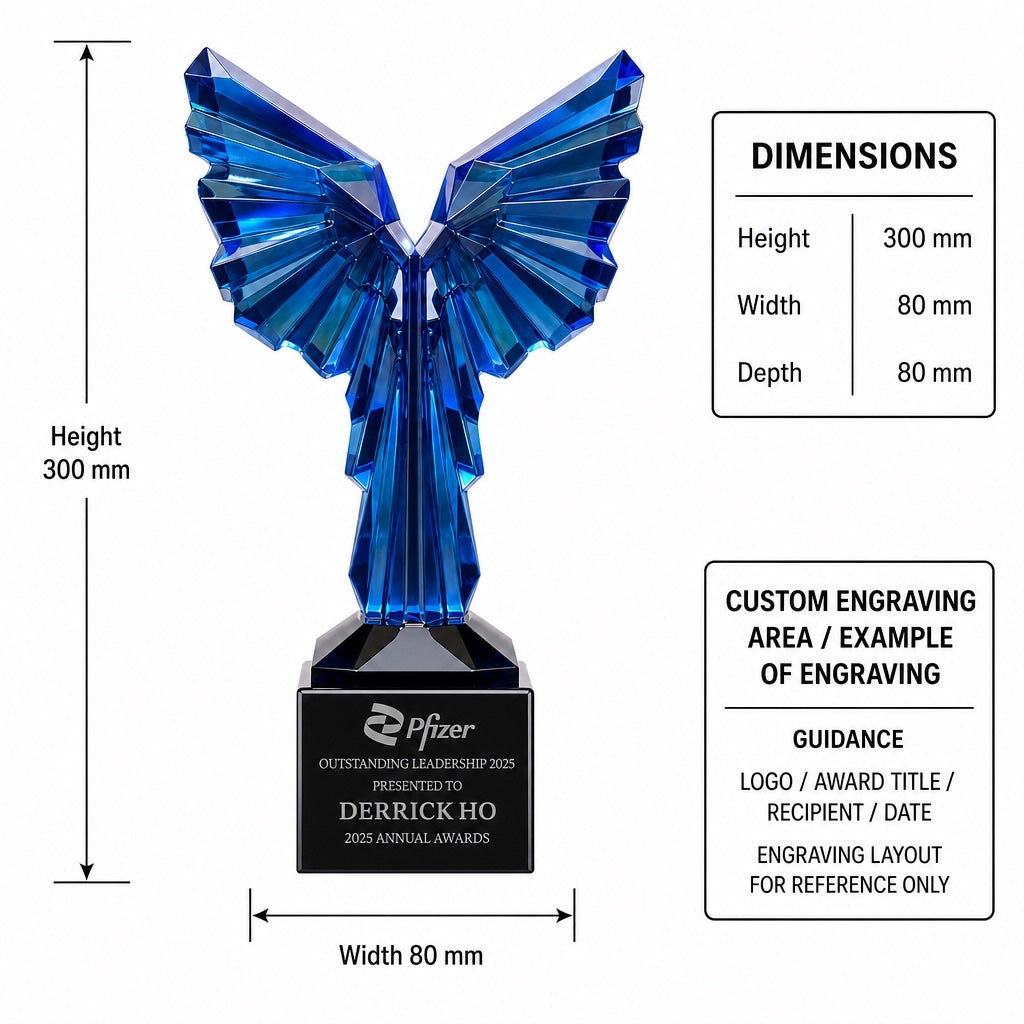 JB-1163 梦想之翼 / Wings of Dreams — Variant 02 — dimensions and engraving area