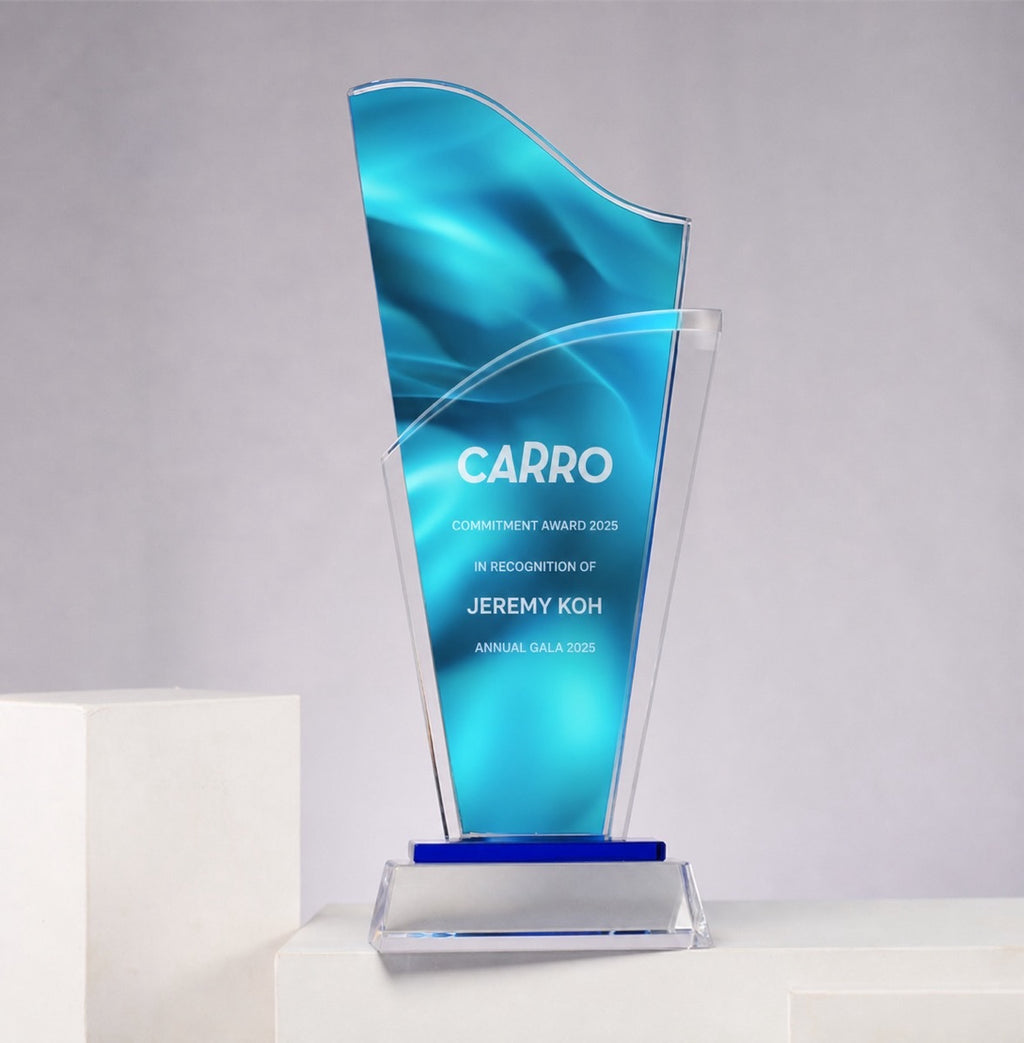 JC-1228 最佳奖杯 / Standard Crystal — Trophy — engraving mockup