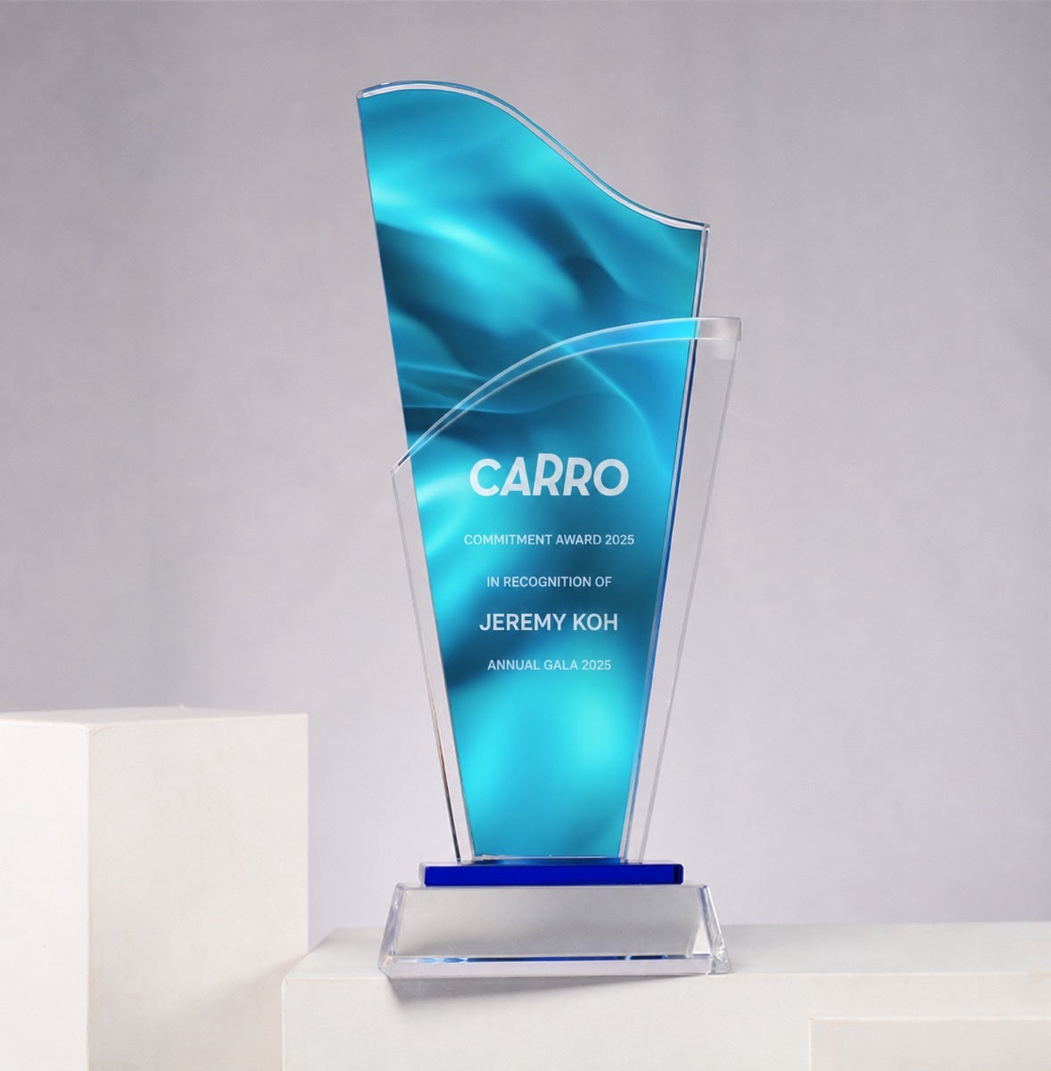 JC-1228 最佳奖杯 / Standard Crystal — Trophy — engraving mockup