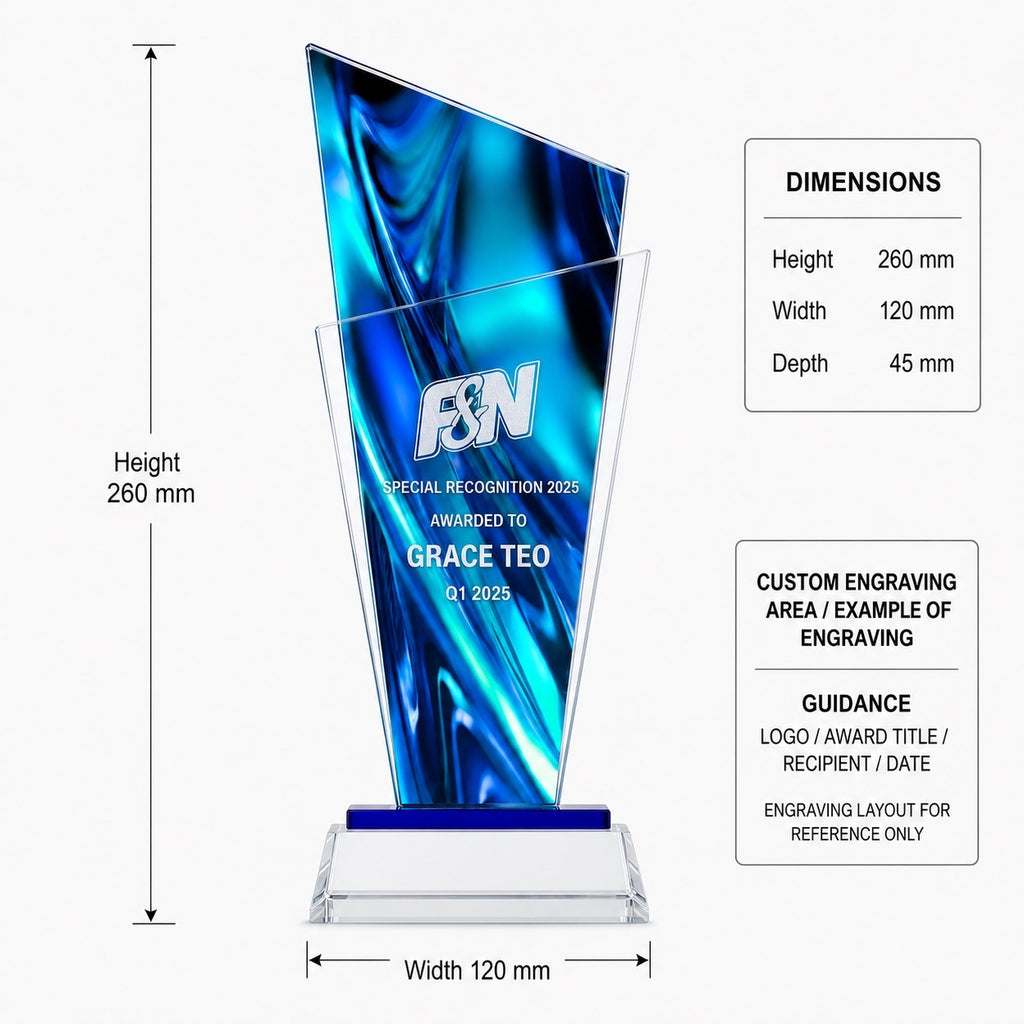 JC-1229 出类拔萃 / Standard Crystal Edition — dimensions and engraving area