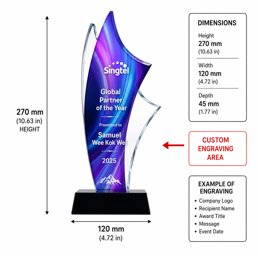 JC-1230 最优奖杯 / Standard Crystal — Trophy — spec