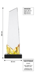 JC-1266A 斜山峰 / Standard Crystal Edition — dimensions and engraving area