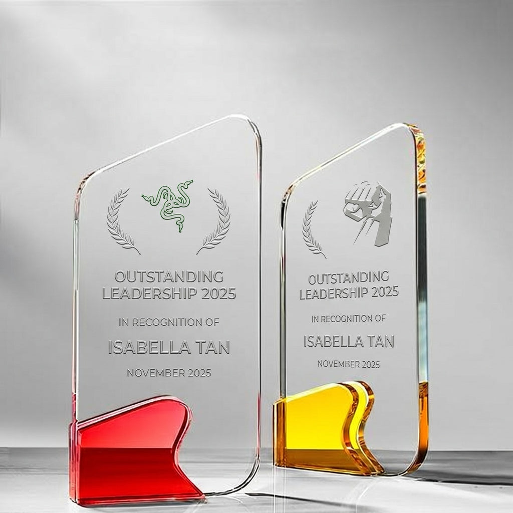 JC-1290A 彩色水晶奖杯 / Standard Crystal — Trophy — engraving mockup