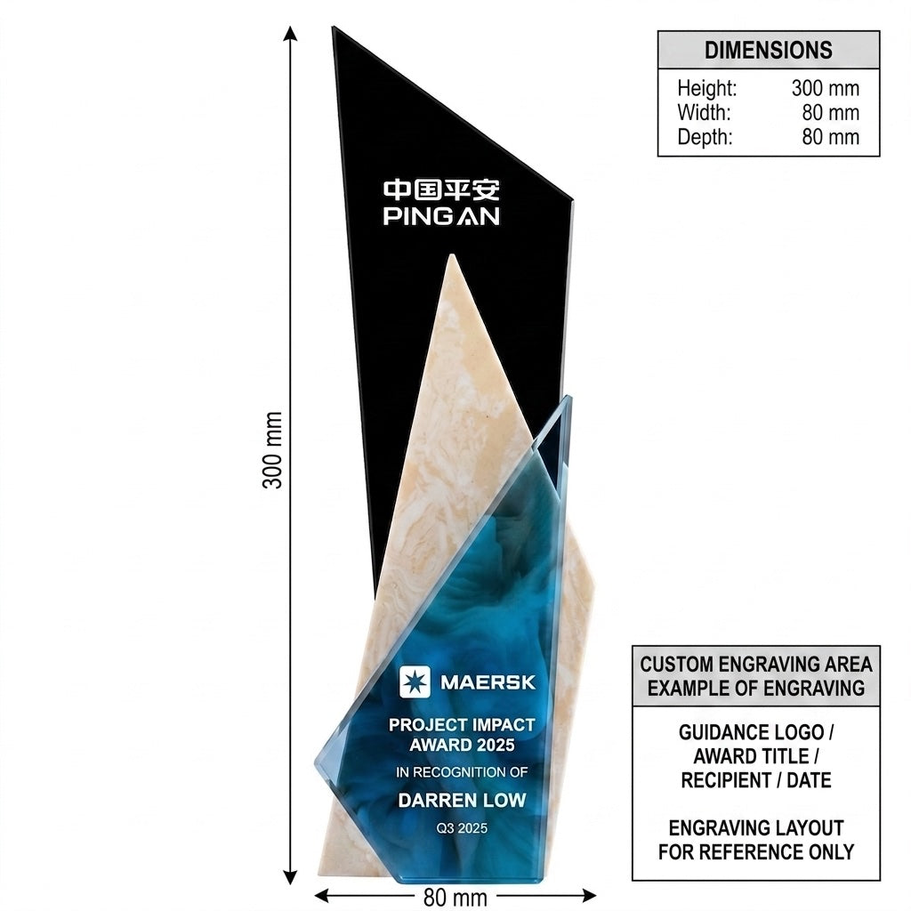 JC-1536 荣誉绽放 / Standard Crystal Edition — dimensions and engraving area