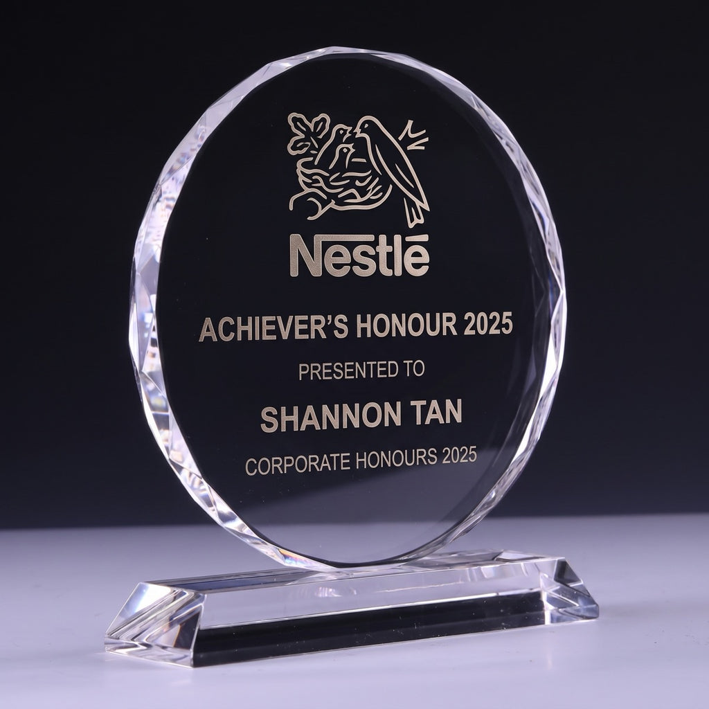 JC-2010 太阳花奖牌 / Standard Crystal — Medal — engraving mockup