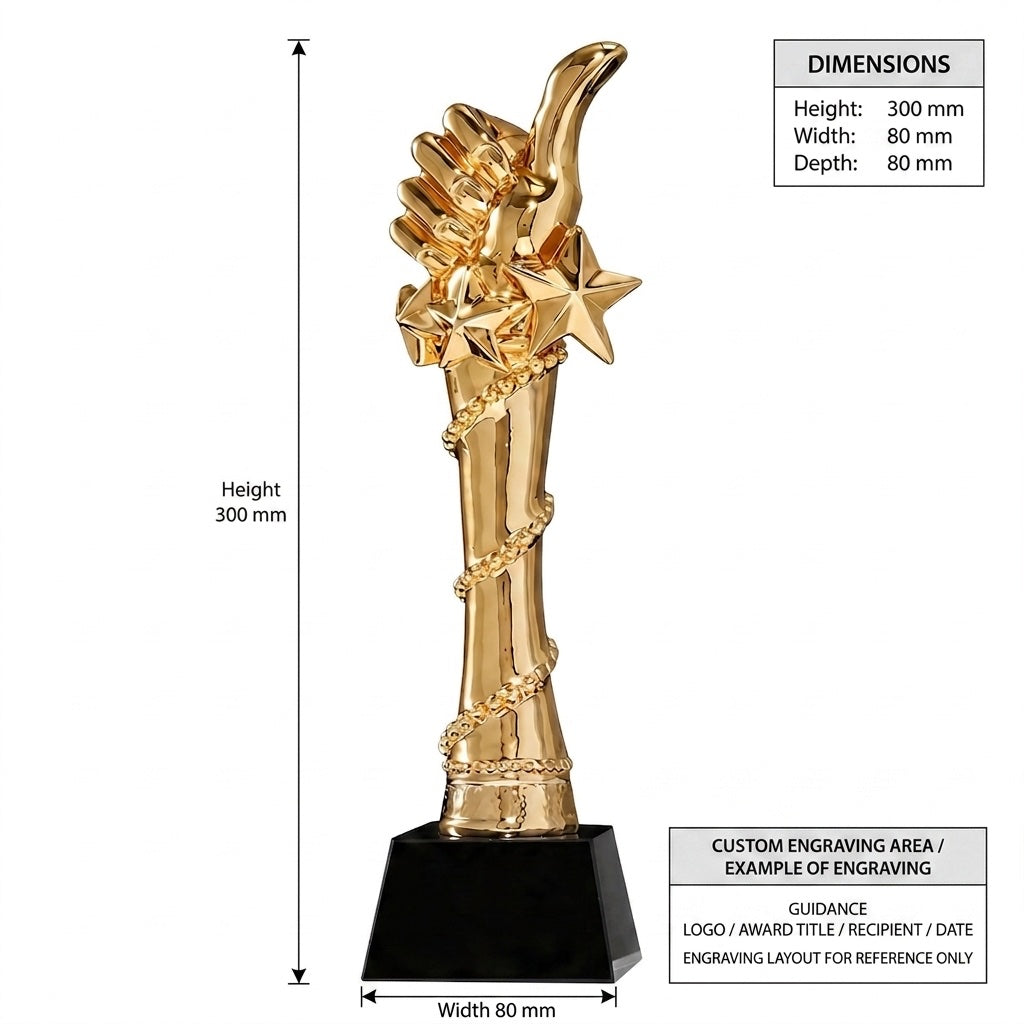 JC-3008 荣誉之赞B / Standard Crystal Edition — dimensions and engraving area