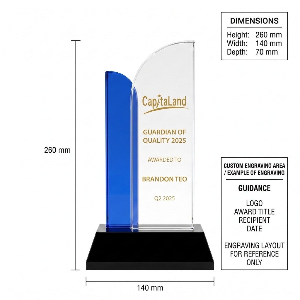 JC-5006 协力攀升 / Standard Crystal Edition — dimensions and engraving area