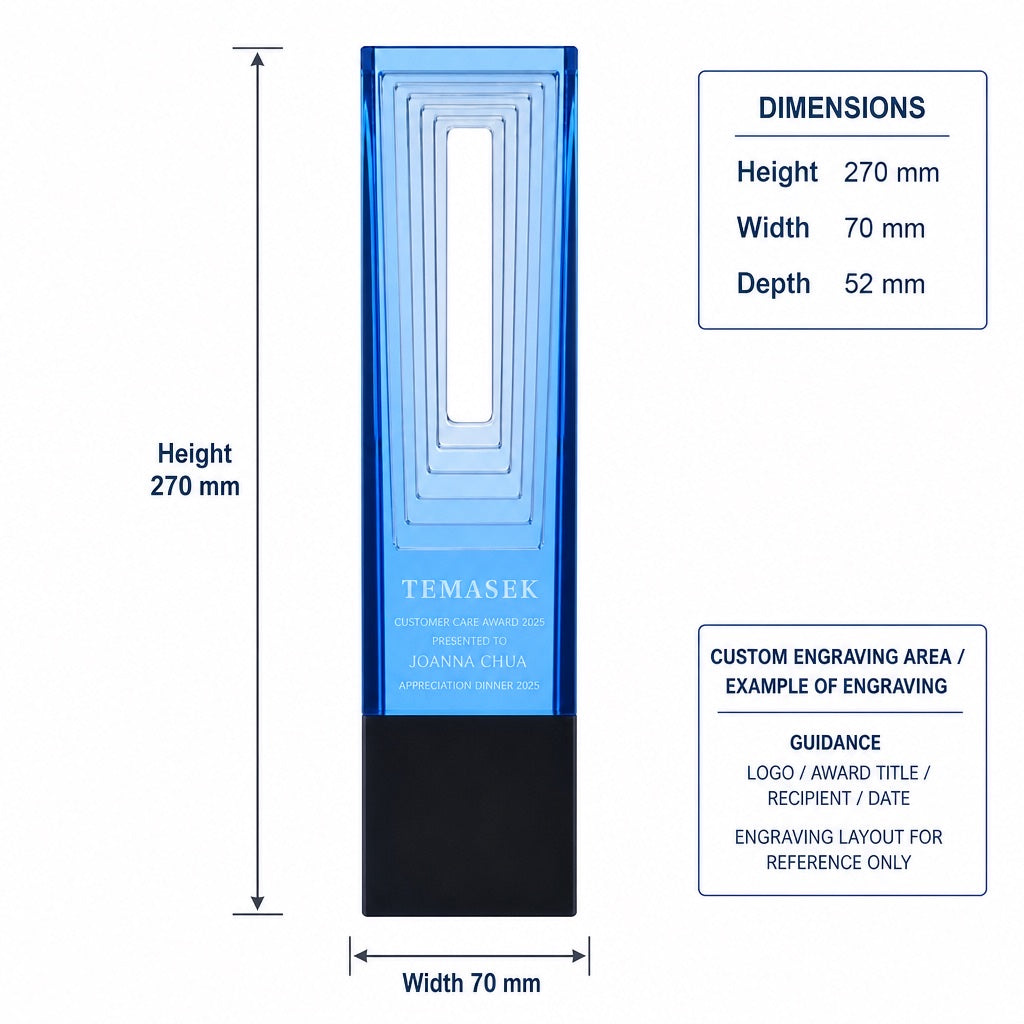 LJ-1005 成功之门 / Gateway to Success — dimensions and engraving area