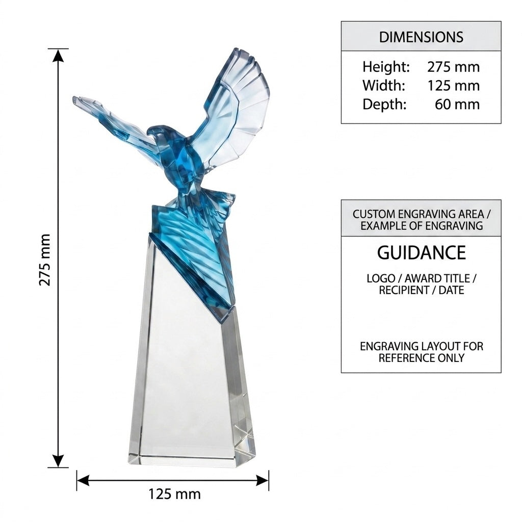 LJ-1080 Premium Crystal Edition — dimensions and engraving area