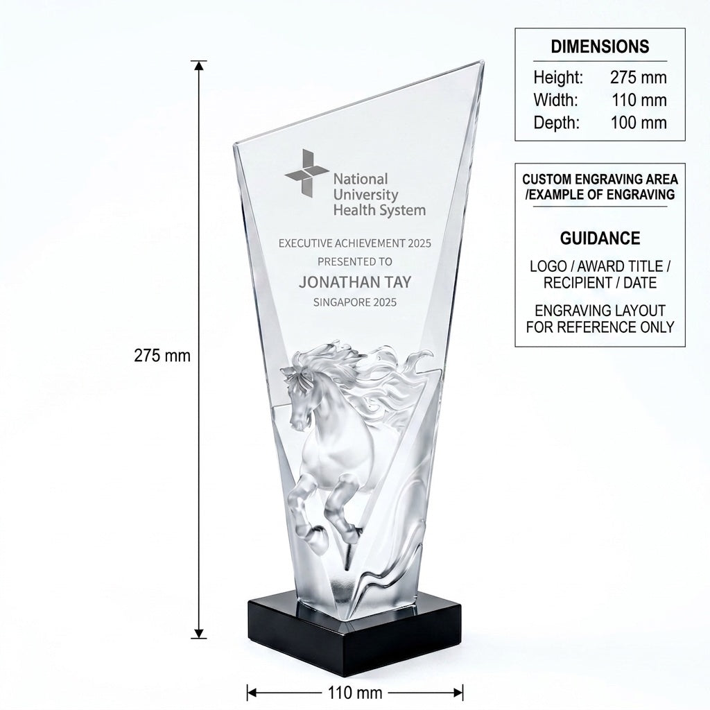 LJ-1083 Premium Crystal Edition — dimensions and engraving area