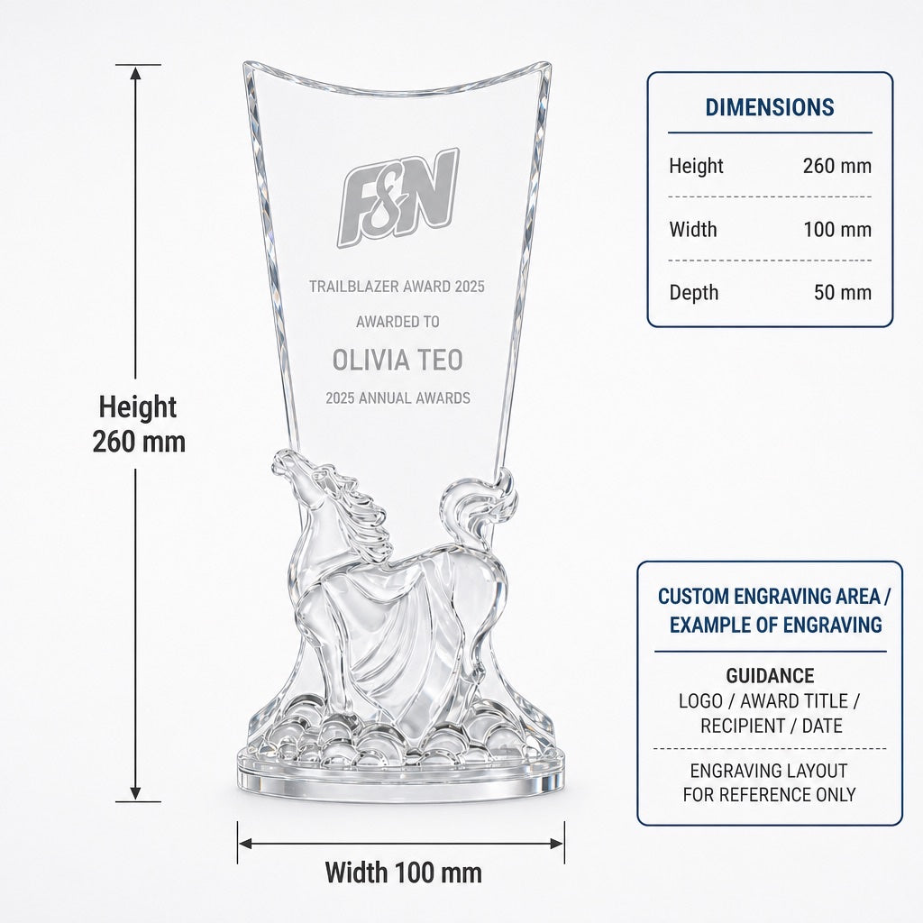 LJ-1085 Premium Crystal Edition — dimensions and engraving area