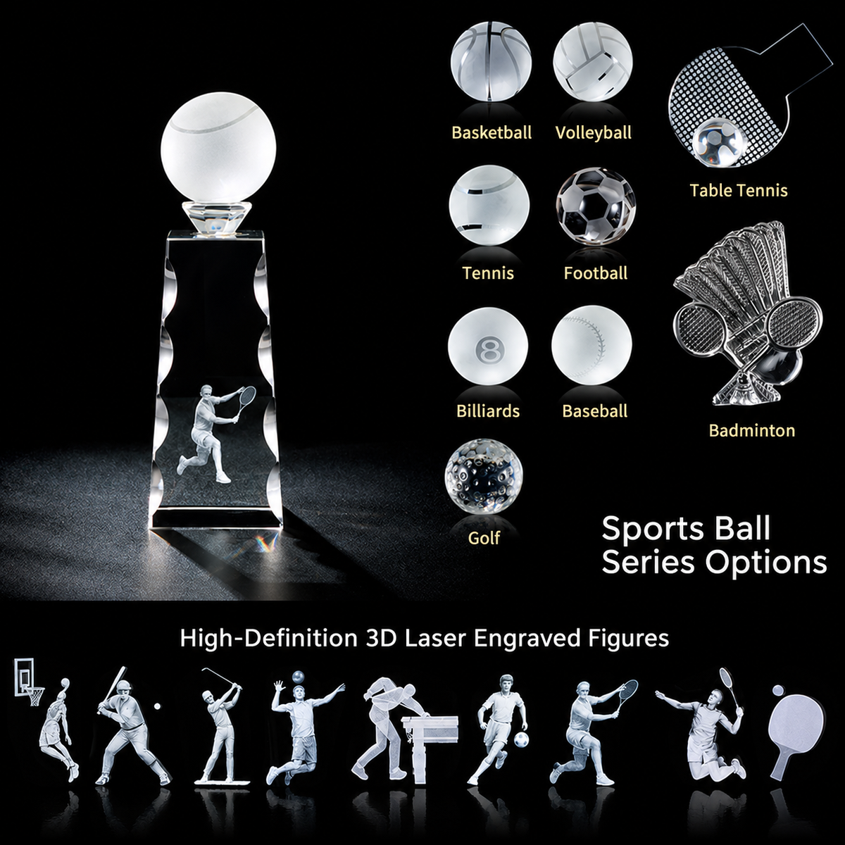 SP-1106 晶峰揽球 / Crystal Tower with Sports Ball